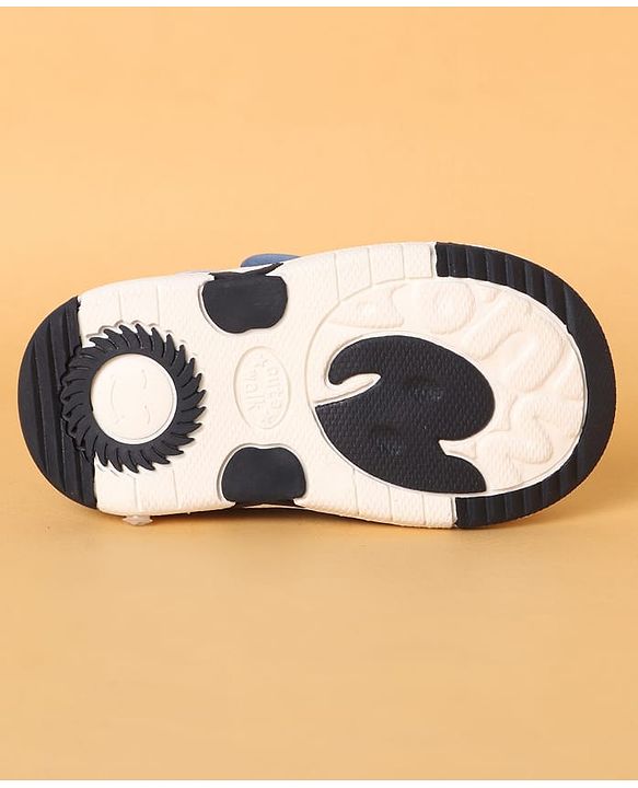 Cute Walk by Babyhug Casual Shoes with Velcro Closure Solid & Check Print & Football Applique - Royal Blue