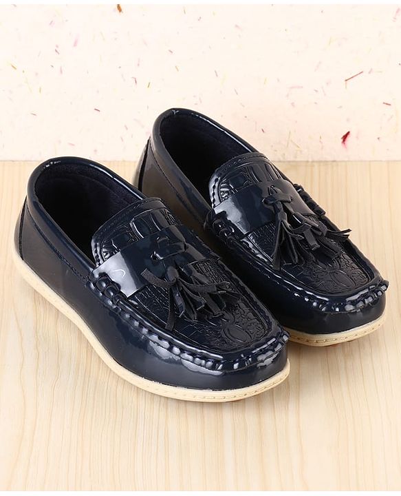 Pine Kids Slip On Textured Loafers - Navy Blue