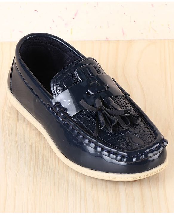 Pine Kids Slip On Textured Loafers - Navy Blue