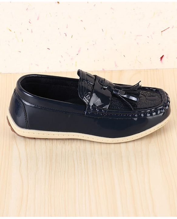 Pine Kids Slip On Textured Loafers - Navy Blue