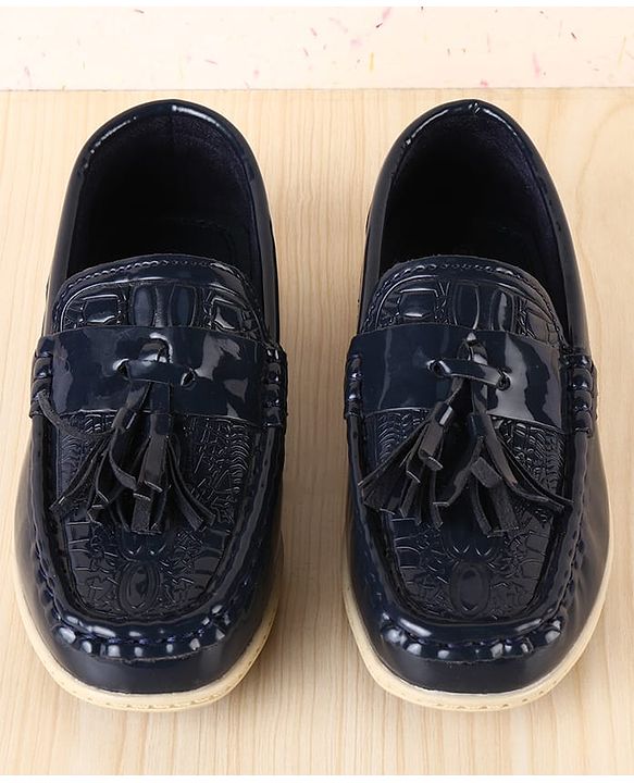 Pine Kids Slip On Textured Loafers - Navy Blue