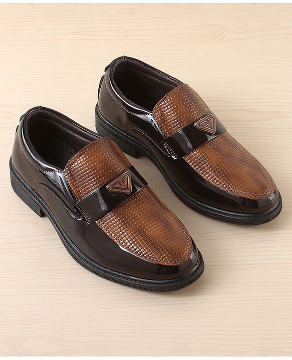 Pine Kids Solid Coloured Formal & Party Wear Shoes - Brown