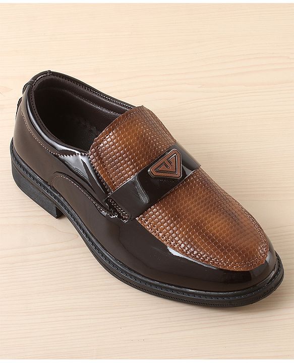 Pine Kids Solid Coloured Formal & Party Wear Shoes - Brown