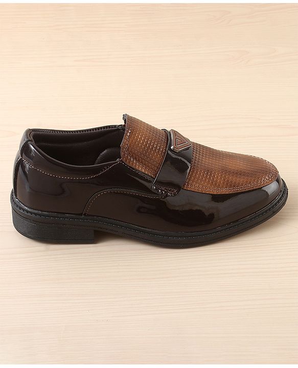 Pine Kids Solid Coloured Formal & Party Wear Shoes - Brown