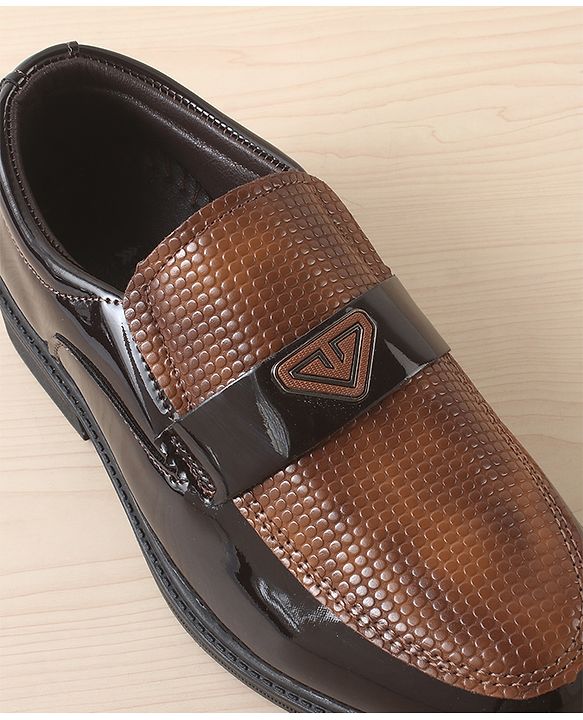 Pine Kids Solid Coloured Formal & Party Wear Shoes - Brown