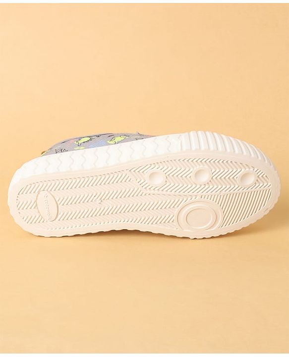 Cute Walk by Babyhug Lace Up Casual Shoes with Dino Print - Grey