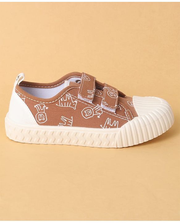 Cute Walk by Babyhug Velcro Closure Shoes with Dino Print - Green
