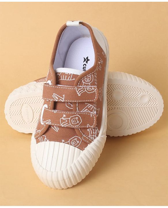 Cute Walk by Babyhug Velcro Closure Shoes with Dino Print - Green