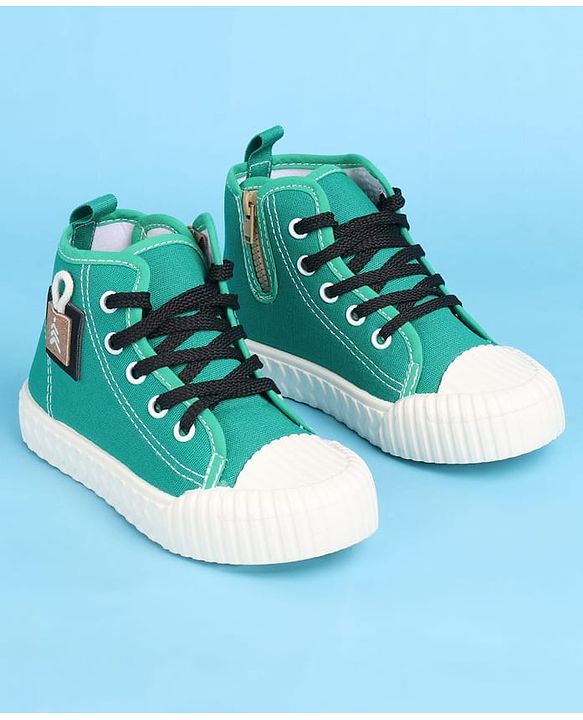Pine Kids Lace Up Casual Shoes - Green & White