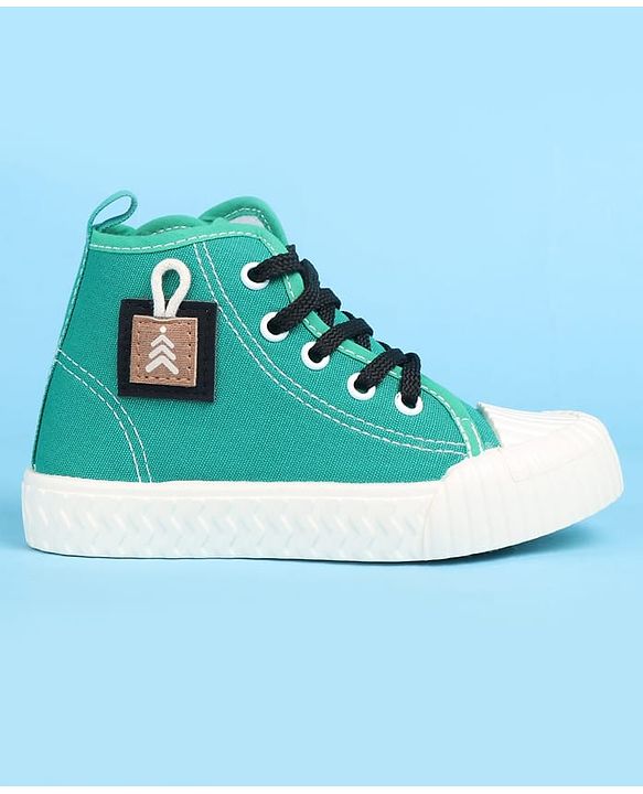 Pine Kids Lace Up Casual Shoes - Green & White