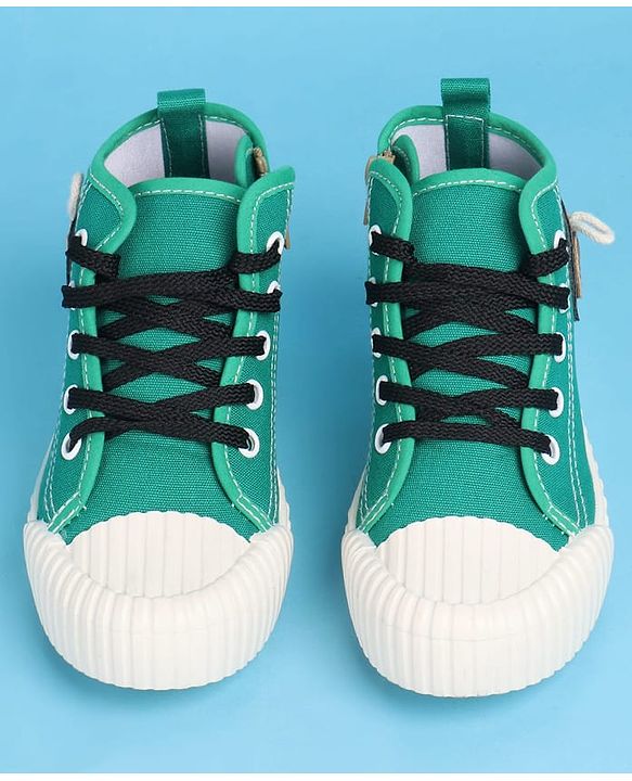 Pine Kids Lace Up Casual Shoes - Green & White