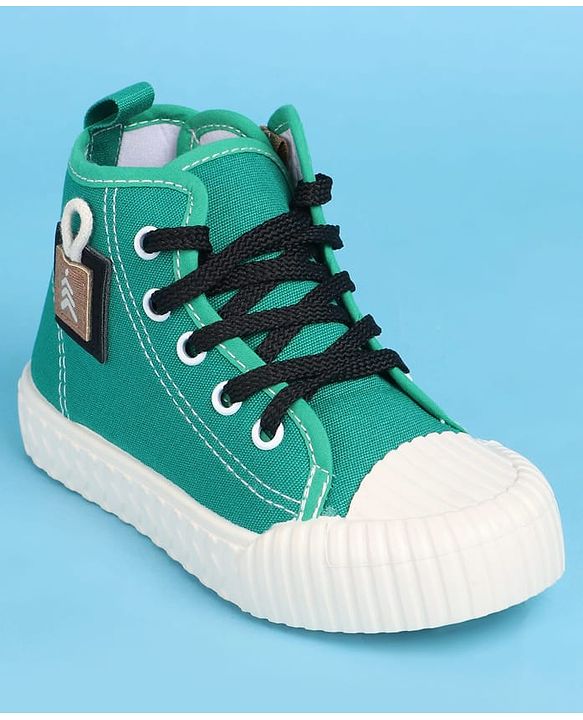 Pine Kids Lace Up Casual Shoes - Green & White