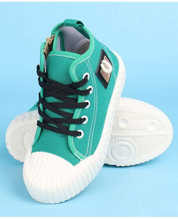 Pine Kids Lace Up Casual Shoes - Green & White