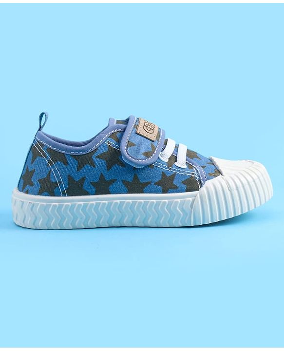 Pine Kids Velcro Closure Casual Shoes With Star Print - Blue