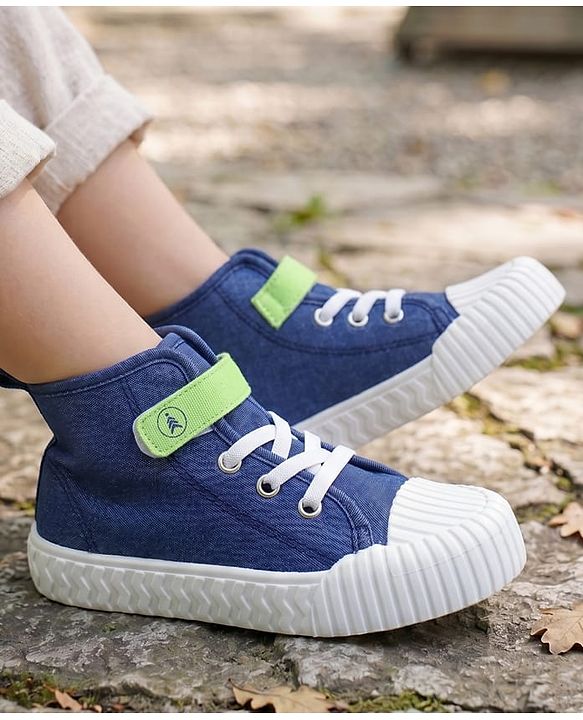 Pine Kids Velcro Closure Casual Shoes With Lace Detailing - Blue