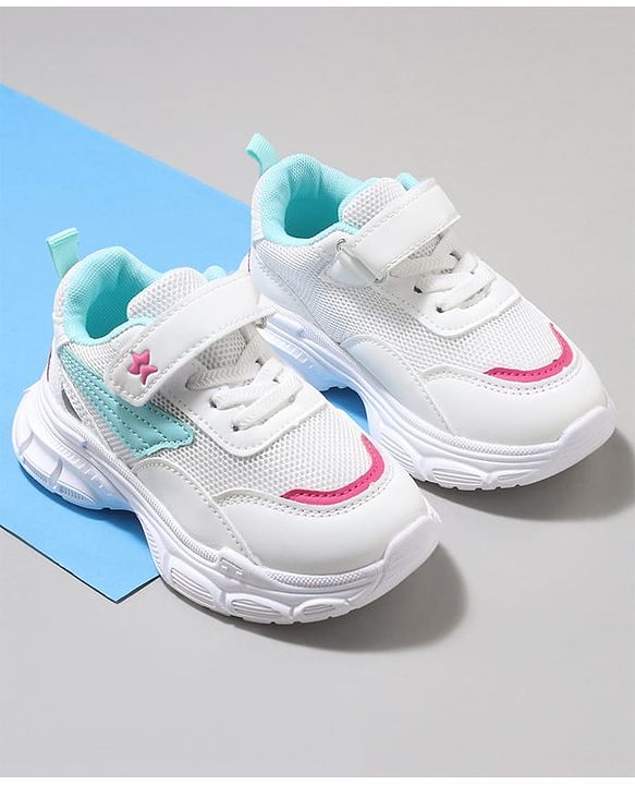Cute Walk by Babyhug Velcro Closure Sneaker with Tape Detailing - Blue & White