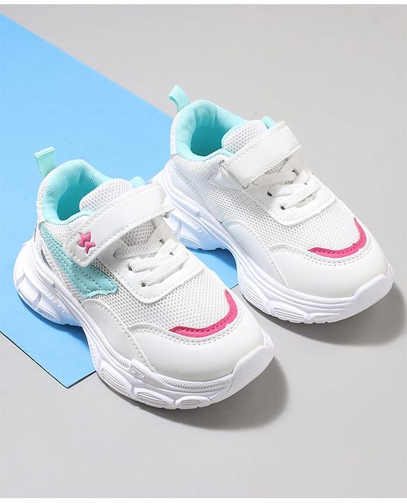 Cute Walk by Babyhug Velcro Closure Sneaker with Tape Detailing - Blue & White