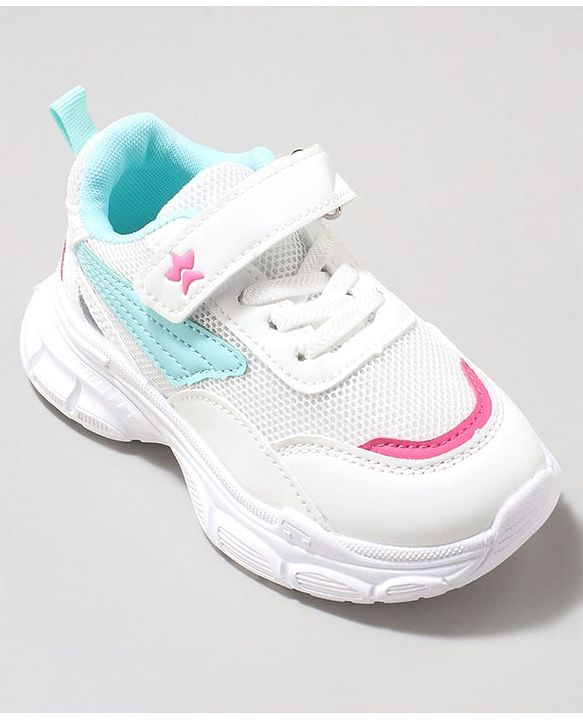 Cute Walk by Babyhug Velcro Closure Sneaker with Tape Detailing - Blue & White