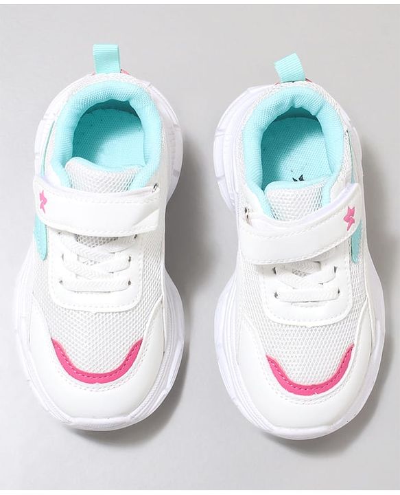 Cute Walk by Babyhug Velcro Closure Sneaker with Tape Detailing - Blue & White