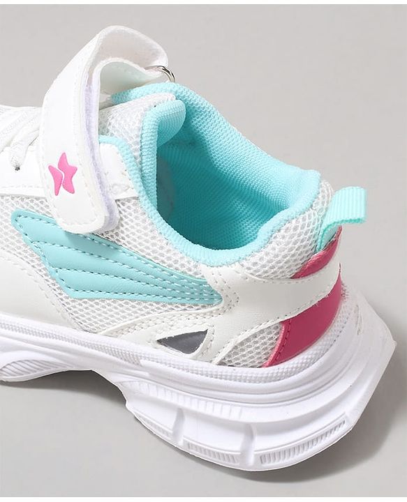 Cute Walk by Babyhug Velcro Closure Sneaker with Tape Detailing - Blue & White