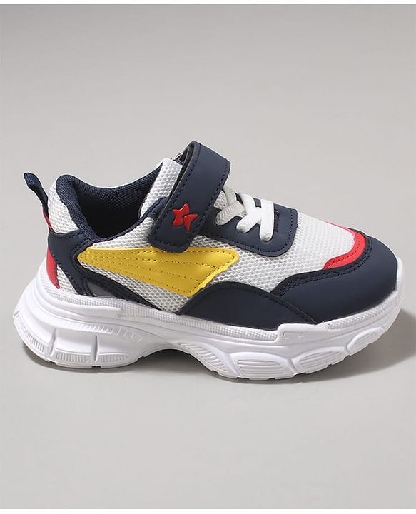 Cute Walk by Babyhug Velcro Closure Sneaker with Tape Detailing - Blue & White