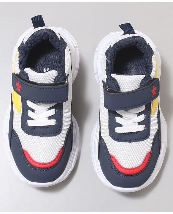 Cute Walk by Babyhug Velcro Closure Sneaker with Tape Detailing - Blue & White