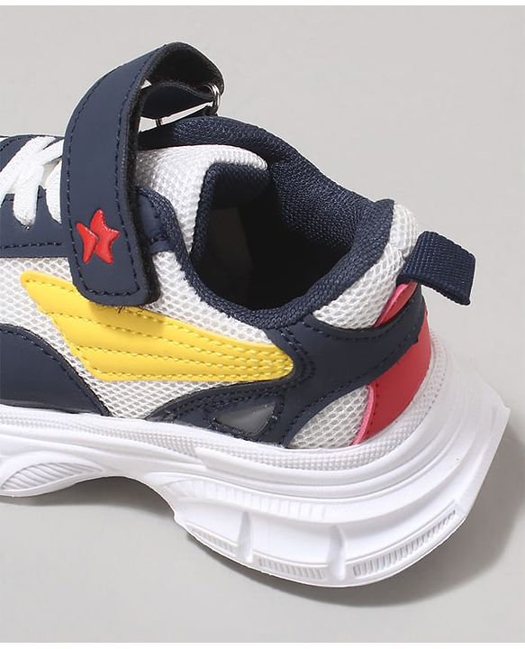 Cute Walk by Babyhug Velcro Closure Sneaker with Tape Detailing - Blue & White