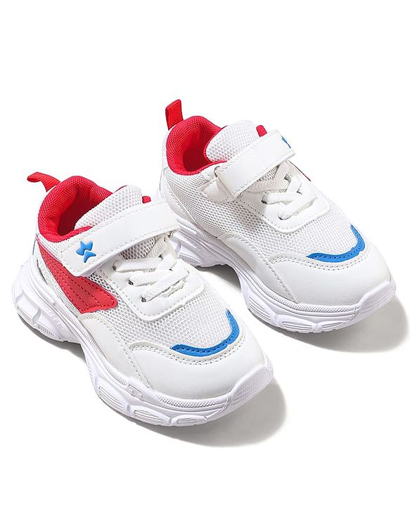 Cute Walk by Babyhug Velcro Closure Sneaker with Tape Detailing - Blue & White