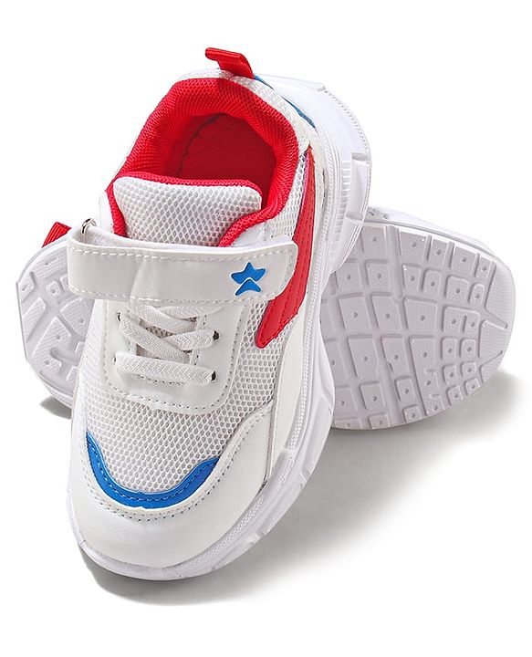 Cute Walk by Babyhug Velcro Closure Sneaker with Tape Detailing - Blue & White