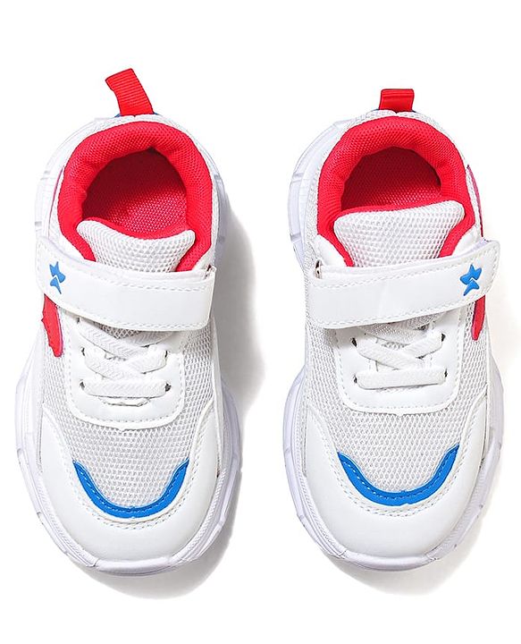 Cute Walk by Babyhug Velcro Closure Sneaker with Tape Detailing - Blue & White