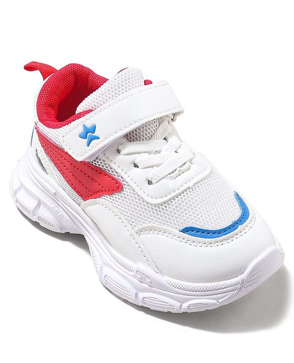 Cute Walk by Babyhug Velcro Closure Sneaker with Tape Detailing - Blue & White