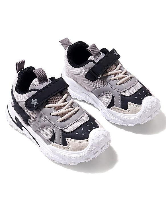 Cute Walk by Babyhug Velcro Closure Sneaker Shoes - Grey