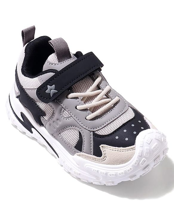 Cute Walk by Babyhug Velcro Closure Sneaker Shoes - Grey