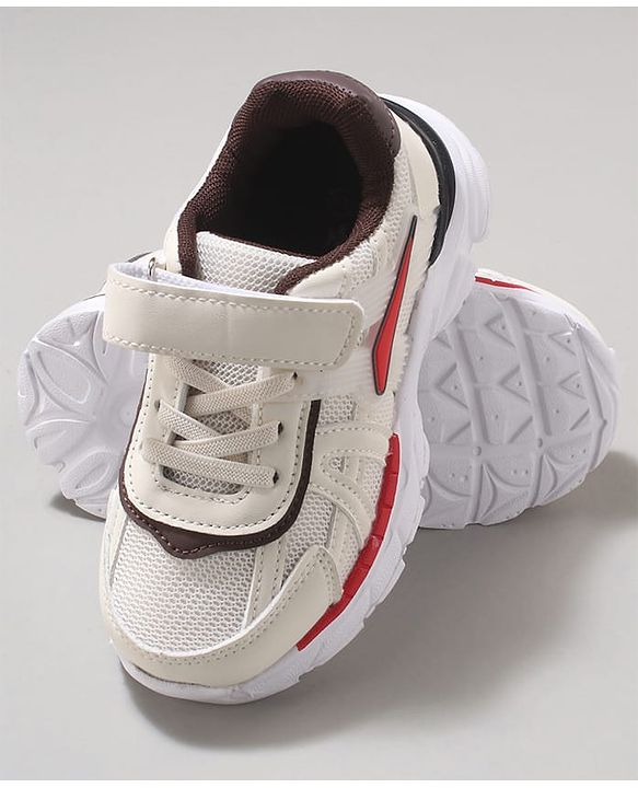Cute Walk by Babyhug Velcro Closure Sneaker with Tape Detailing - Beige