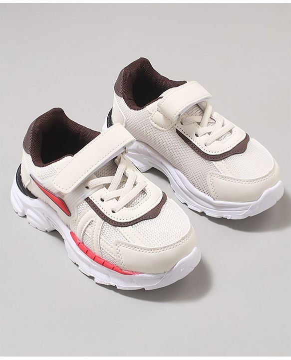 Cute Walk by Babyhug Velcro Closure Sneaker with Tape Detailing - Beige
