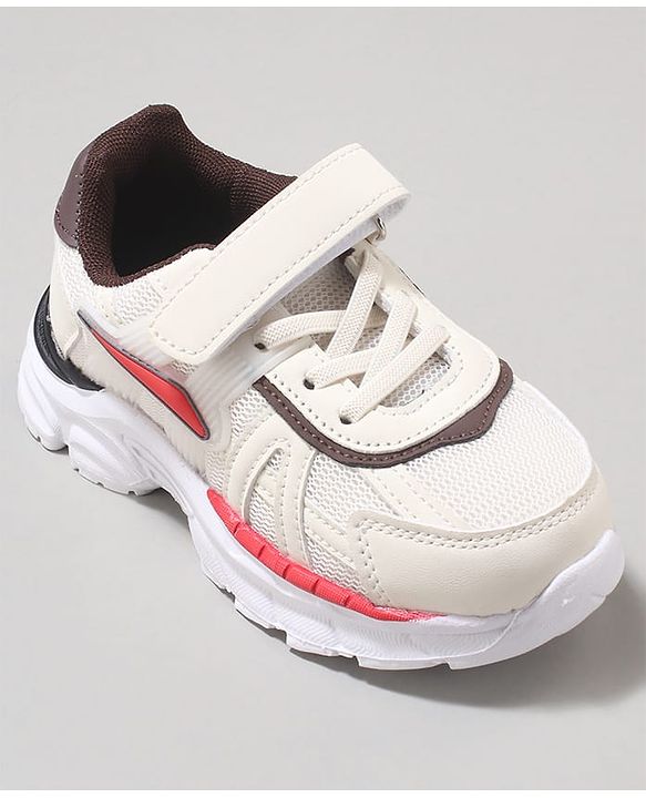 Cute Walk by Babyhug Velcro Closure Sneaker with Tape Detailing - Beige