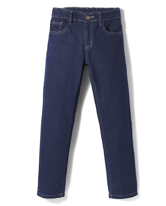 Pine Kids Denim Woven Full Length Solid Colour Jeans - Navy Blue
