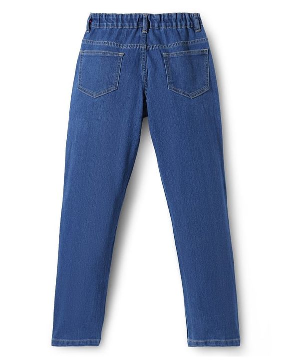 Pine Kids Denim Woven Full Length Solid Colour Jeans - Navy Blue