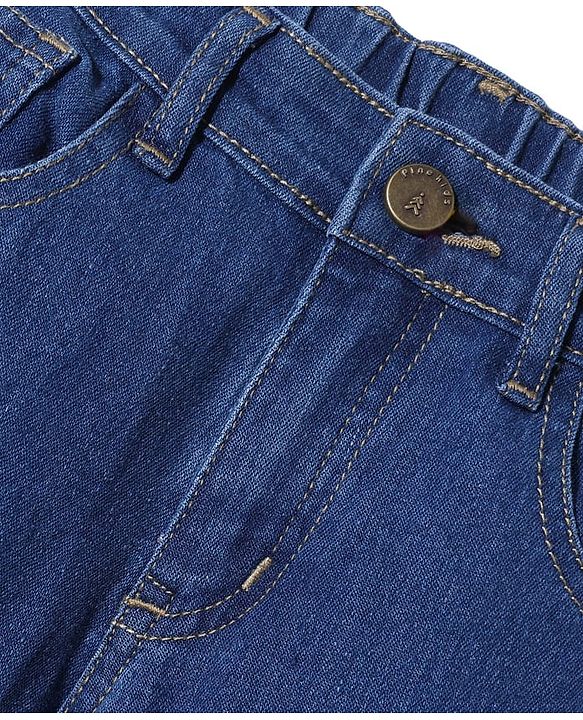Pine Kids Denim Woven Full Length Solid Colour Jeans - Navy Blue