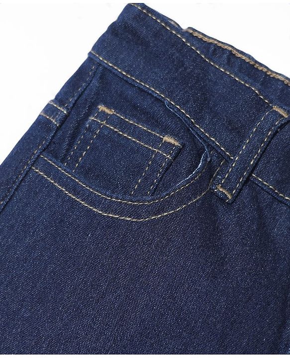 Pine Kids Denim Woven Full Length Washed Jeans - Navy Blue