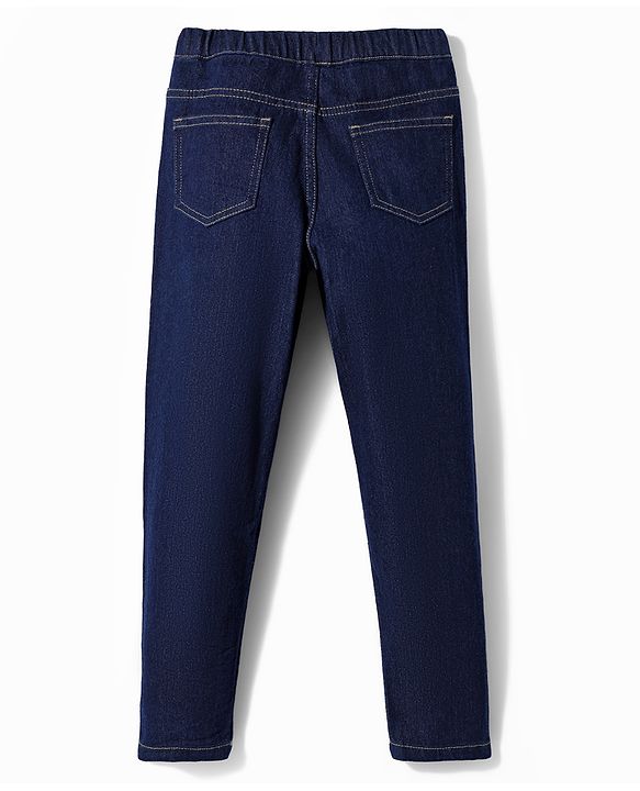 Pine Kids Denim Ankle Length Solid Colour Jeggings - Navy Blue