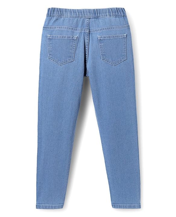 Pine Kids Denim Ankle Length Solid Colour Jeggings - Navy Blue