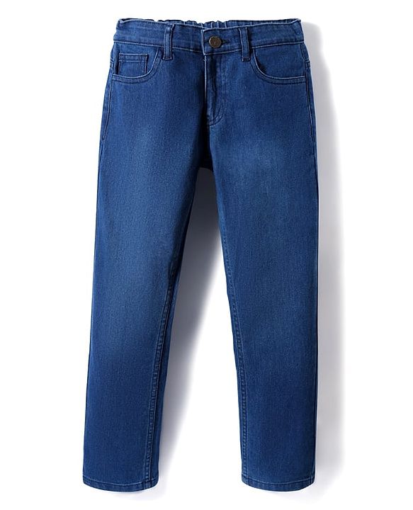 Pine Kids Denim Woven Full Length Washed Jeans - Blue