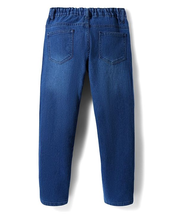 Pine Kids Denim Woven Full Length Washed Jeans - Blue