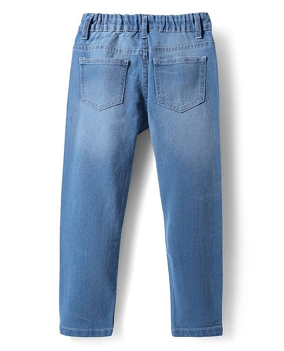 Pine Kids Denim Woven Full Length Washed Jeans - Blue