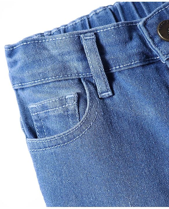 Pine Kids Denim Woven Full Length Washed Jeans - Blue