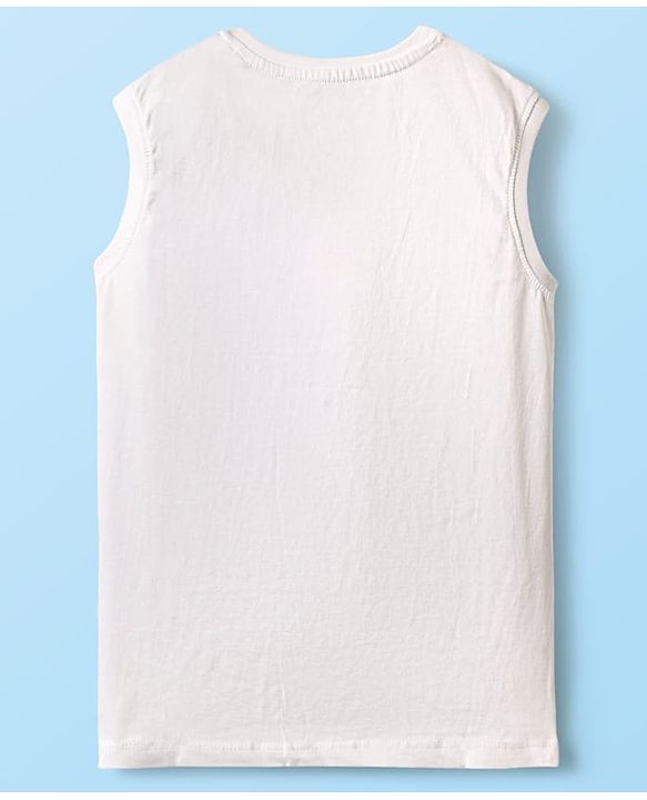 Pine Kids Marvel Single Jersey Knit Sleeveless Tank T-Shirt With Spider-Man Graphics - White