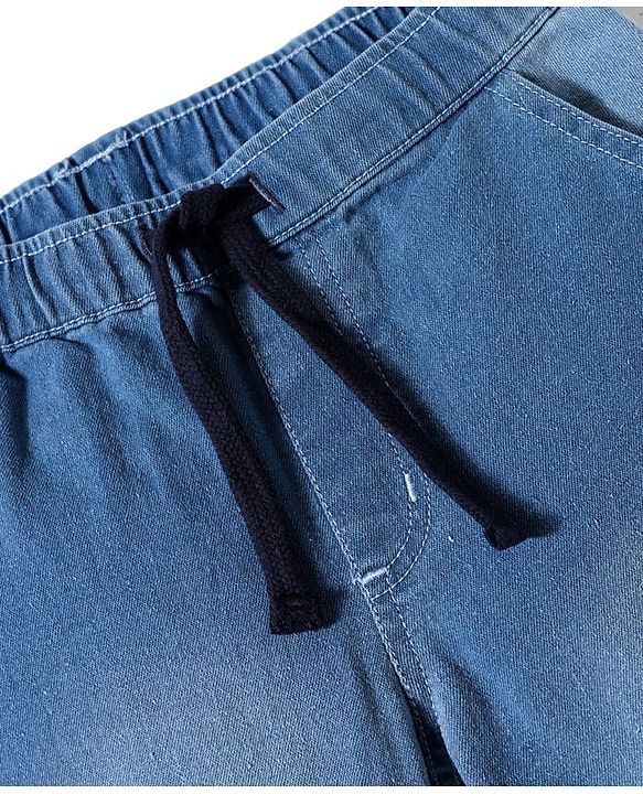 Pine Kids Denim Woven Full Length Washed Jeans With Stretch - Light Blue