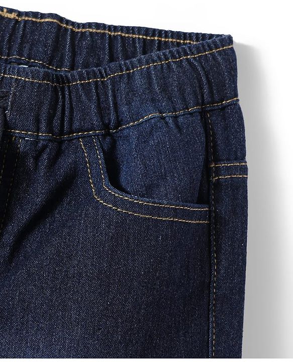 Pine Kids Denim Woven Full Length Washed Jeans - Navy Blue