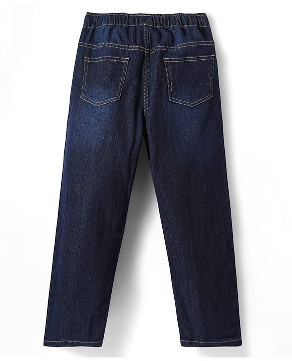 Pine Kids Denim Woven Full Length Washed Jeans - Navy Blue